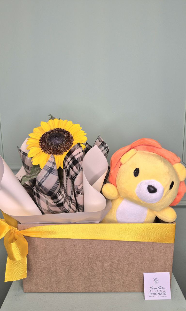 Kit Girassol e Pel�cia de Le�o