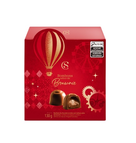 Caixa Cubo com Bombons Cacau Show