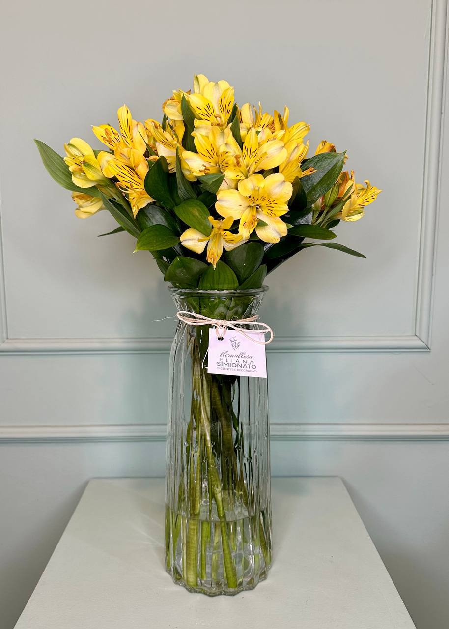 Vaso com Astrom�lia Amarela