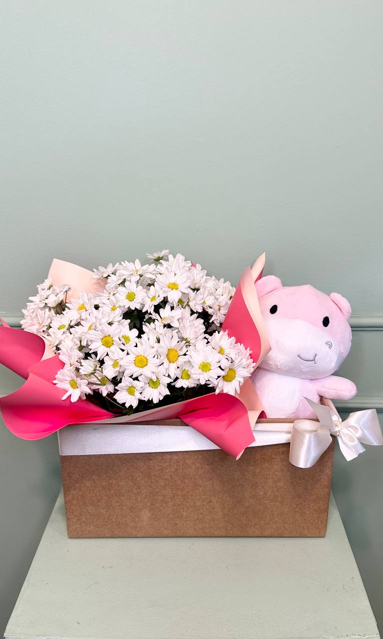 Kit Margarida e Pel�cia Hipop�tamo Rosa